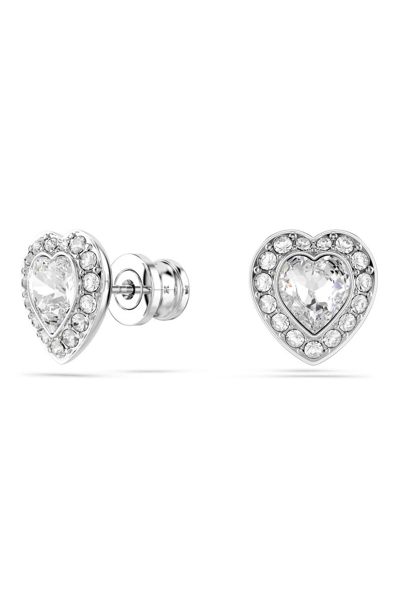 x Ariana Grande Angelic Crystal Heart Halo Stud Earrings, Alternate, color, WHITE/ SILVER