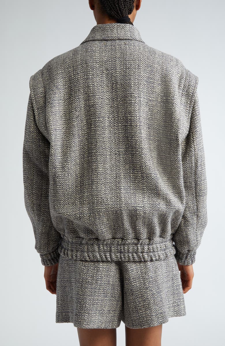 Golden Goose Journey Wool Blend Herringbone Bomber Jacket, Alternate, color, Midnight/ Ecru