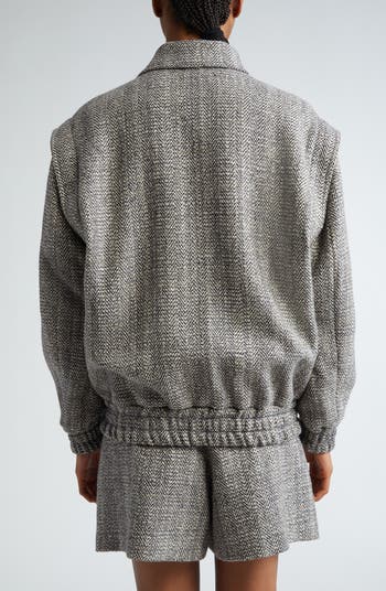 ジャケット GOLDEN GOOSE HERRINGBONE BOMBER JACKET Golden Goose Herringbone Bomber Jacket - Grey - 56% Off