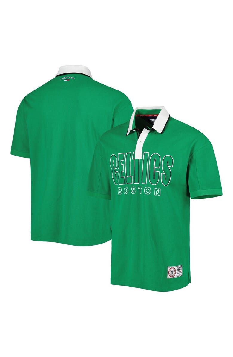 TOMMY JEANS Men's Tommy Jeans Kelly Green Boston Celtics Stanley Pique Polo, Alternate, color, 