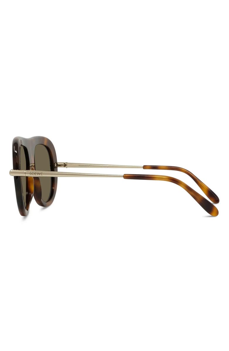 Loewe Slim 52mm Pilot Sunglasses, Alternate, color, Dark Havana / Brown