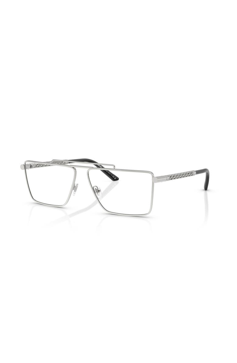 Versace 59mm Rectangle optical glasses, Main, color, Silver