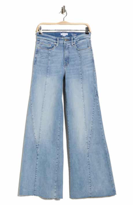 Good American Good Waist High Waist Wide Leg Palazzo Jeans