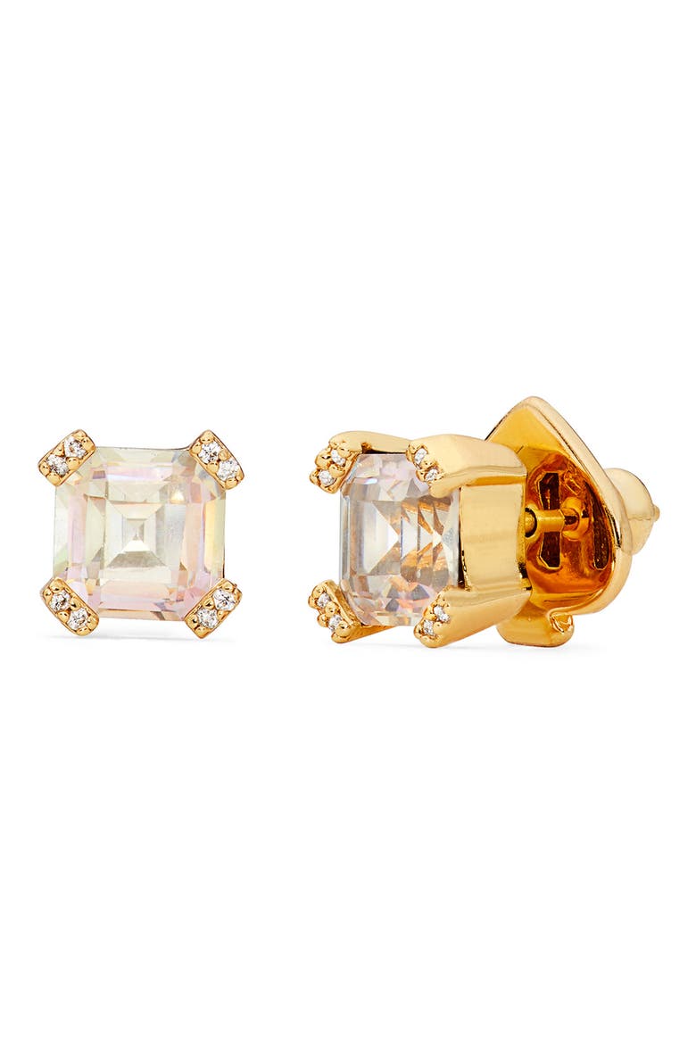 stud earrings, Main, color, CLEAR/ GOLD.