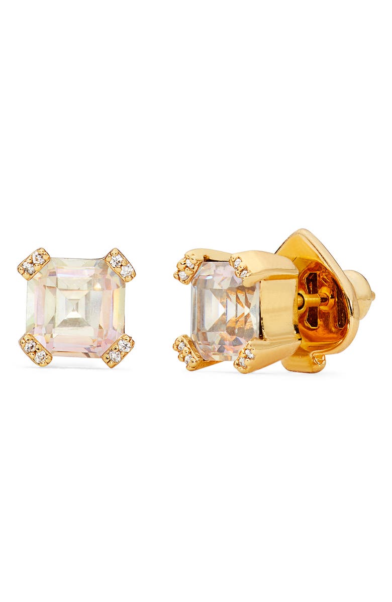 Kate Spade New York stud earrings, Main, color, Clear/ Gold.