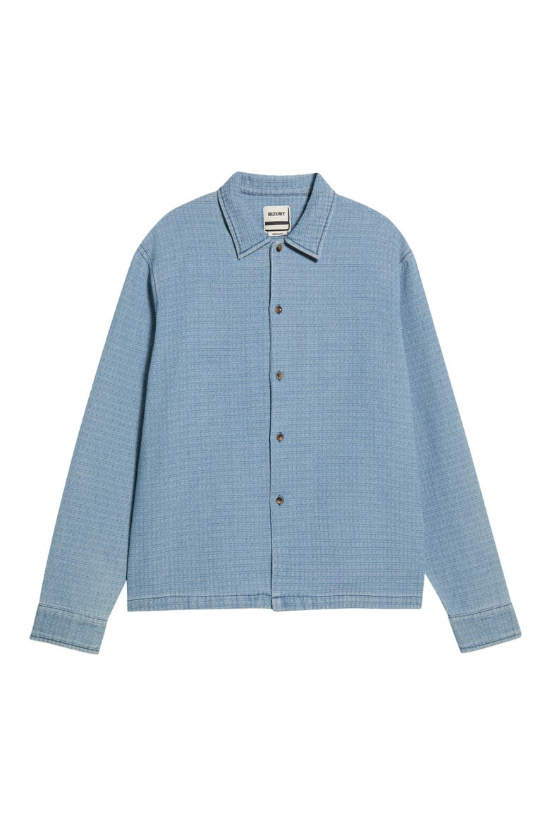 Check Button-Up Shirt, Alternate, color, LIGHT INDIGO