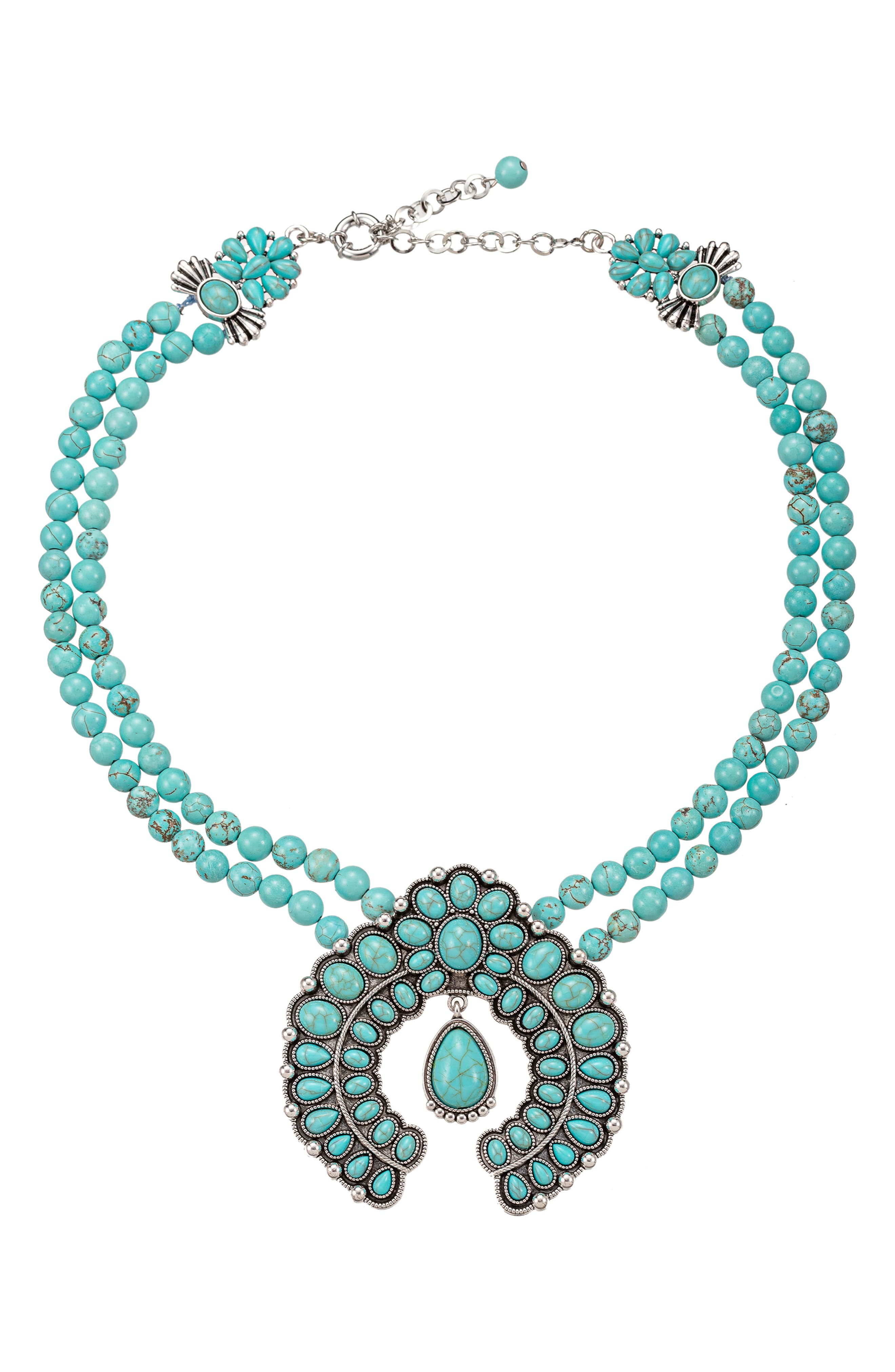 Blossom Teal Statement Necklace