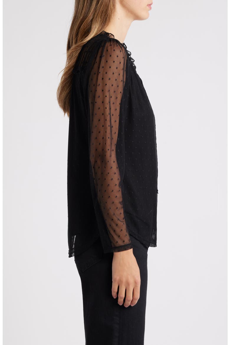 Mesh Dot Top, Alternate, color, BLACK