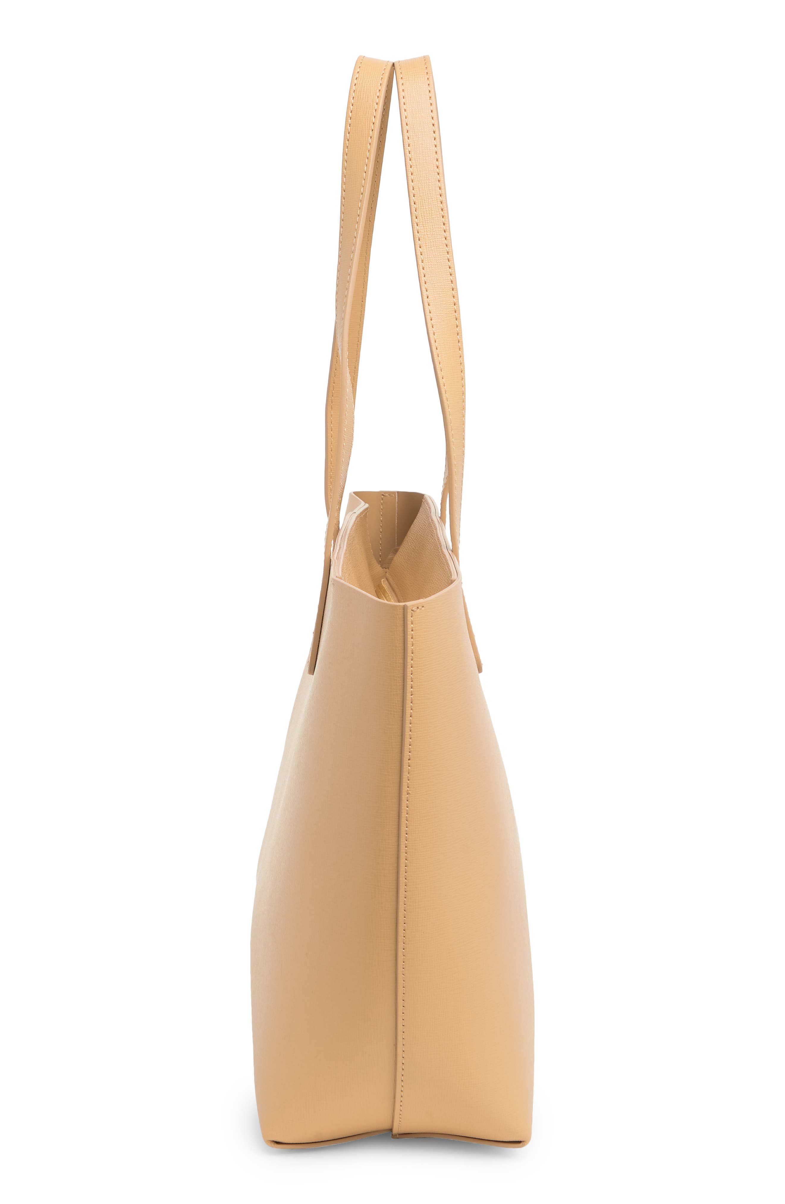 Mansur Gavriel Small Leather Zip Tote, Alternate, color, Sand