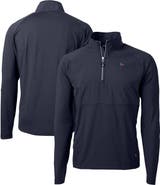 Cutter & Buck Men's Cutter & Buck Navy Denver Broncos Adapt Eco Knit Hybrid Recycled Quarter-Zip Pullover Top