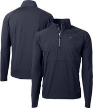Cutter & Buck Men's Cutter & Buck Navy Denver Broncos Adapt Eco Knit Hybrid Recycled Quarter-Zip Pullover Top