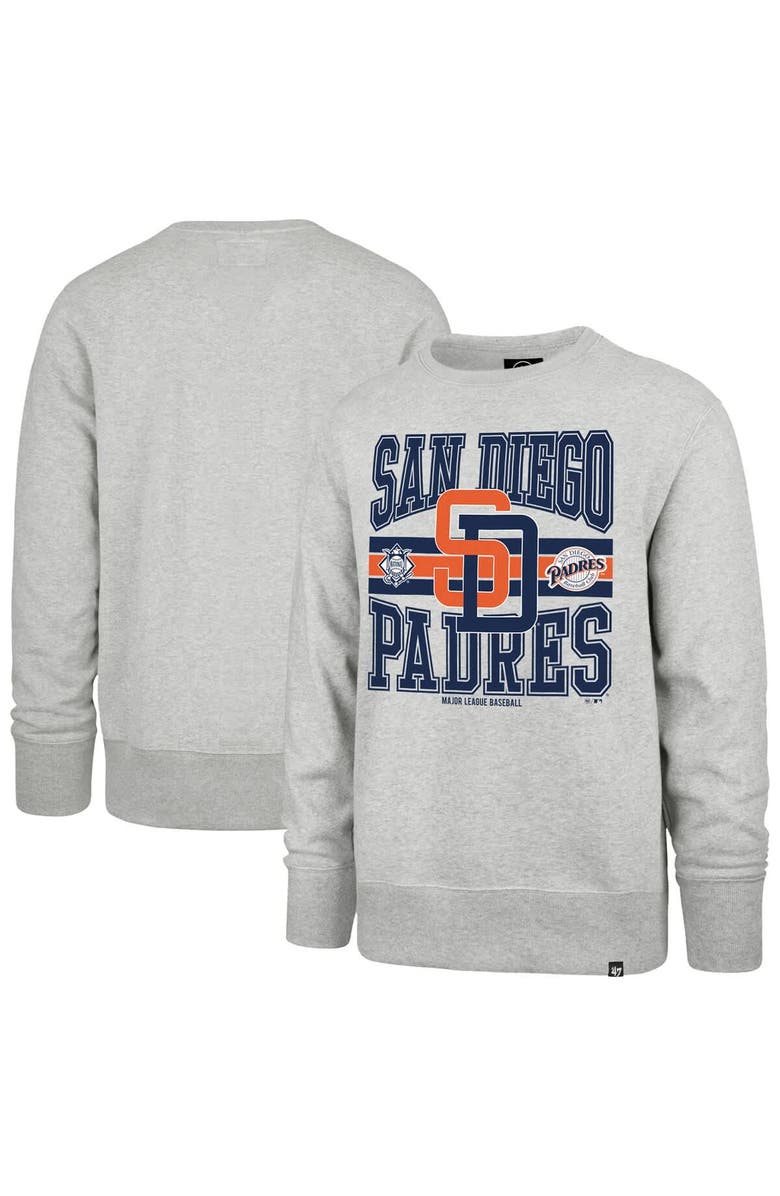 '47 Men's '47  Gray San Diego Padres Letters Headline Pullover Sweatshirt, Main, color, Gray