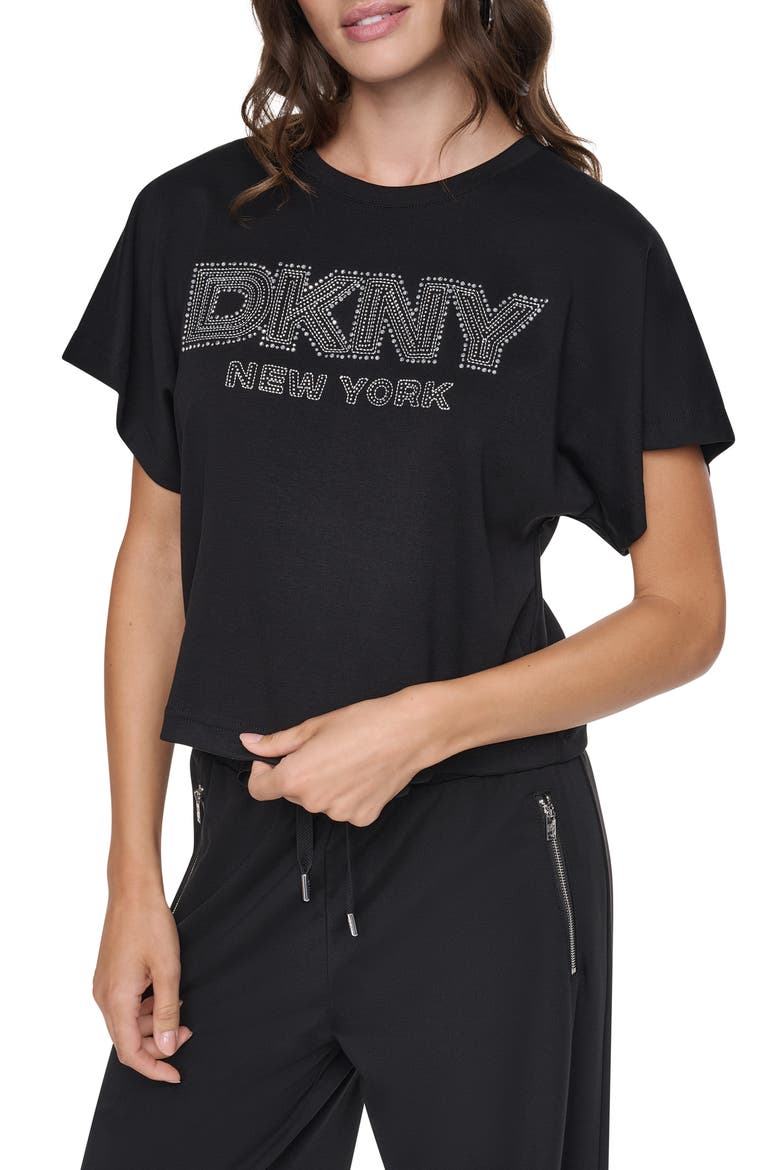 Embellished Dolman Sleeve T-Shirt, Main, color, BLACK