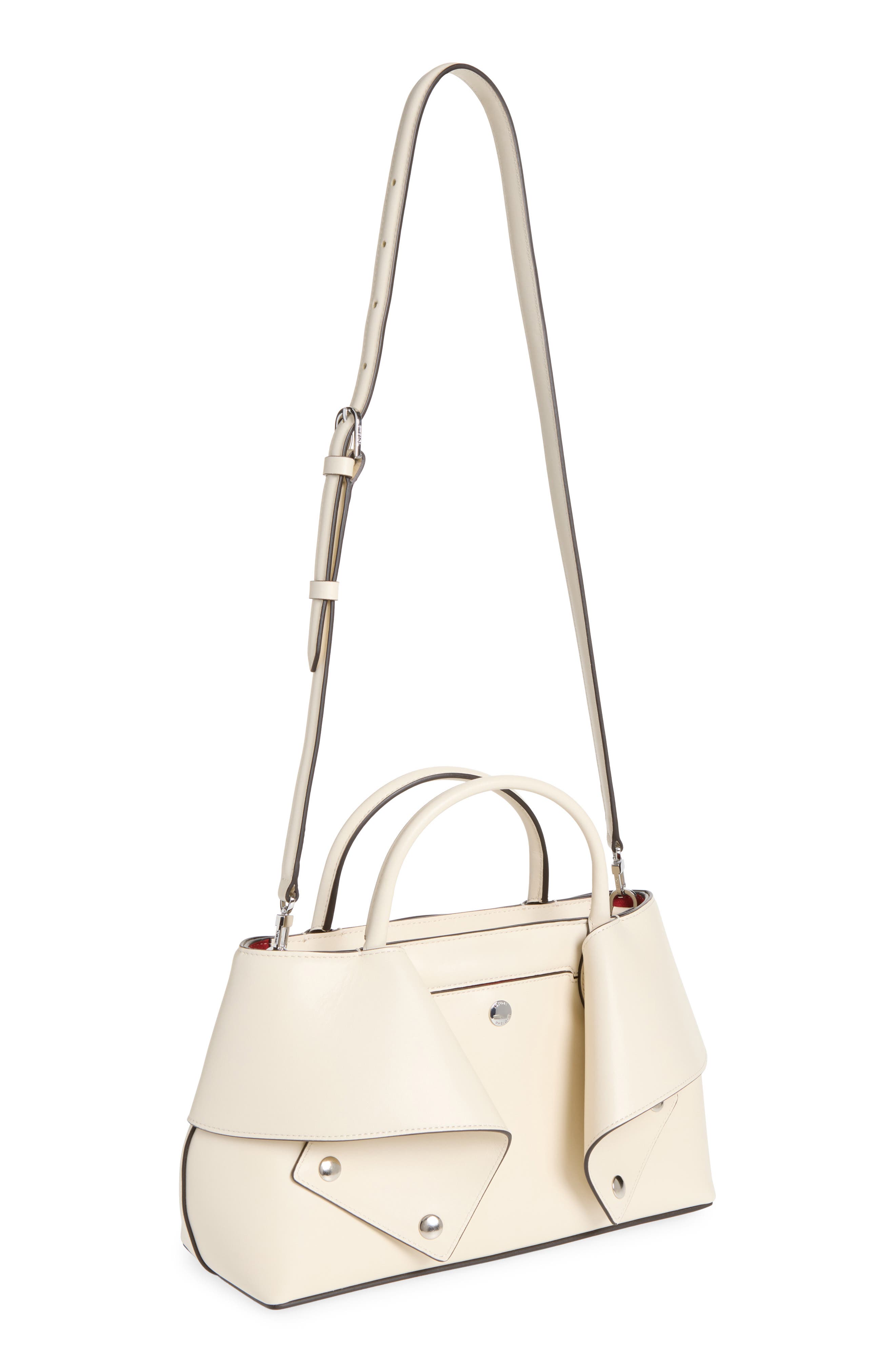 Small Mercer Leather Tote, Alternate, color, STONE/ RED