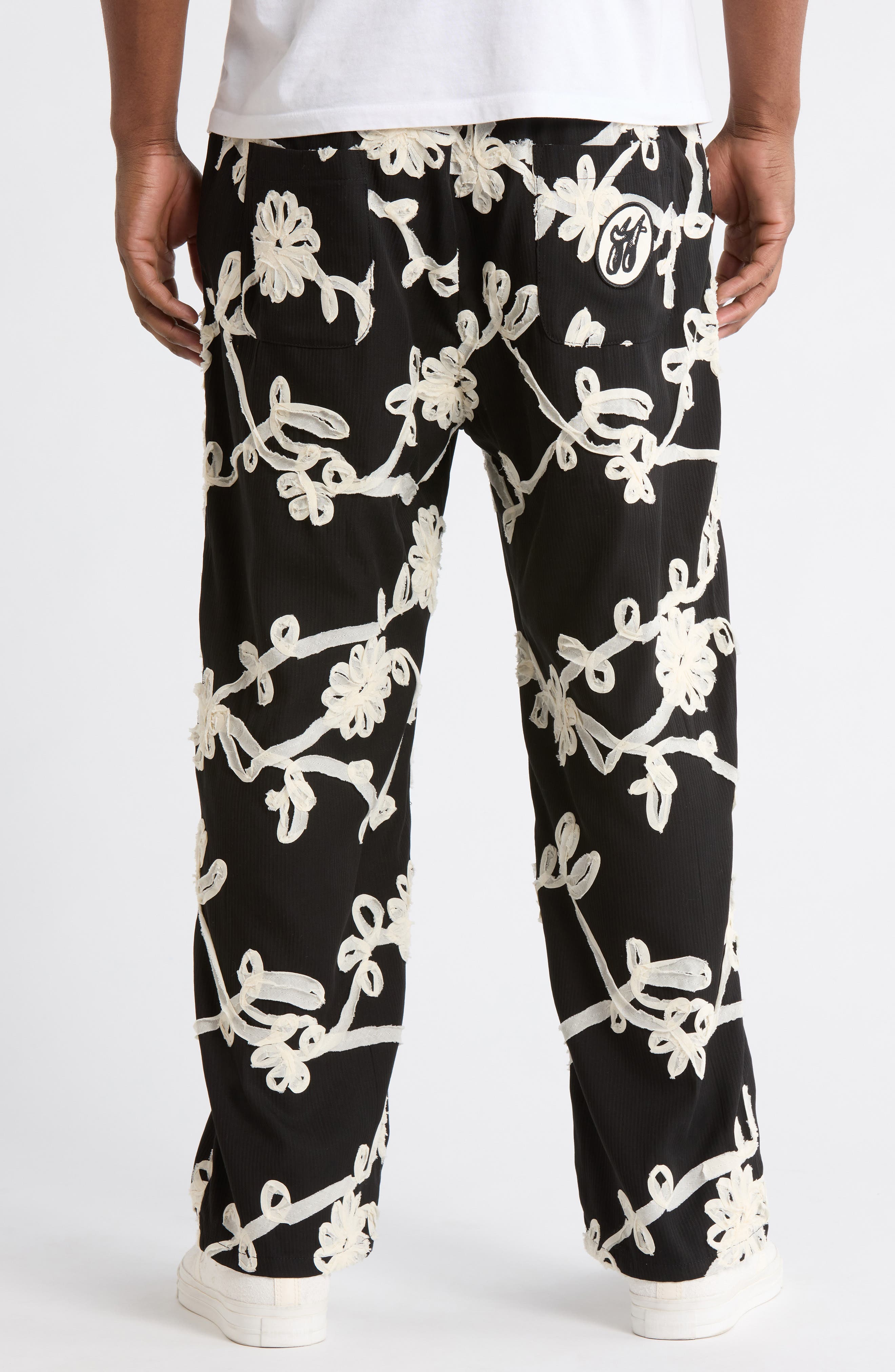 Floral Ribbon Ankle Pants - image 2