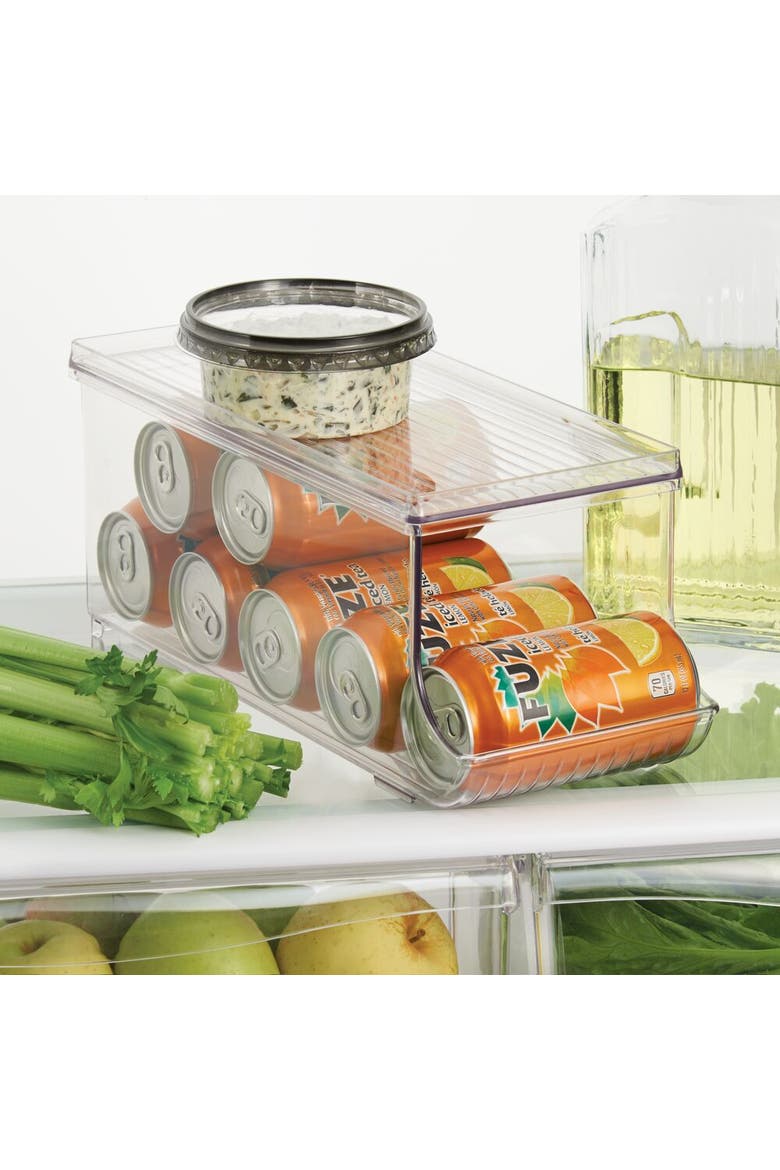 Soda Can Organizer with Lid for Pantry or Refrigerator - Set of 4 - Clear, Alternate, color, Clear