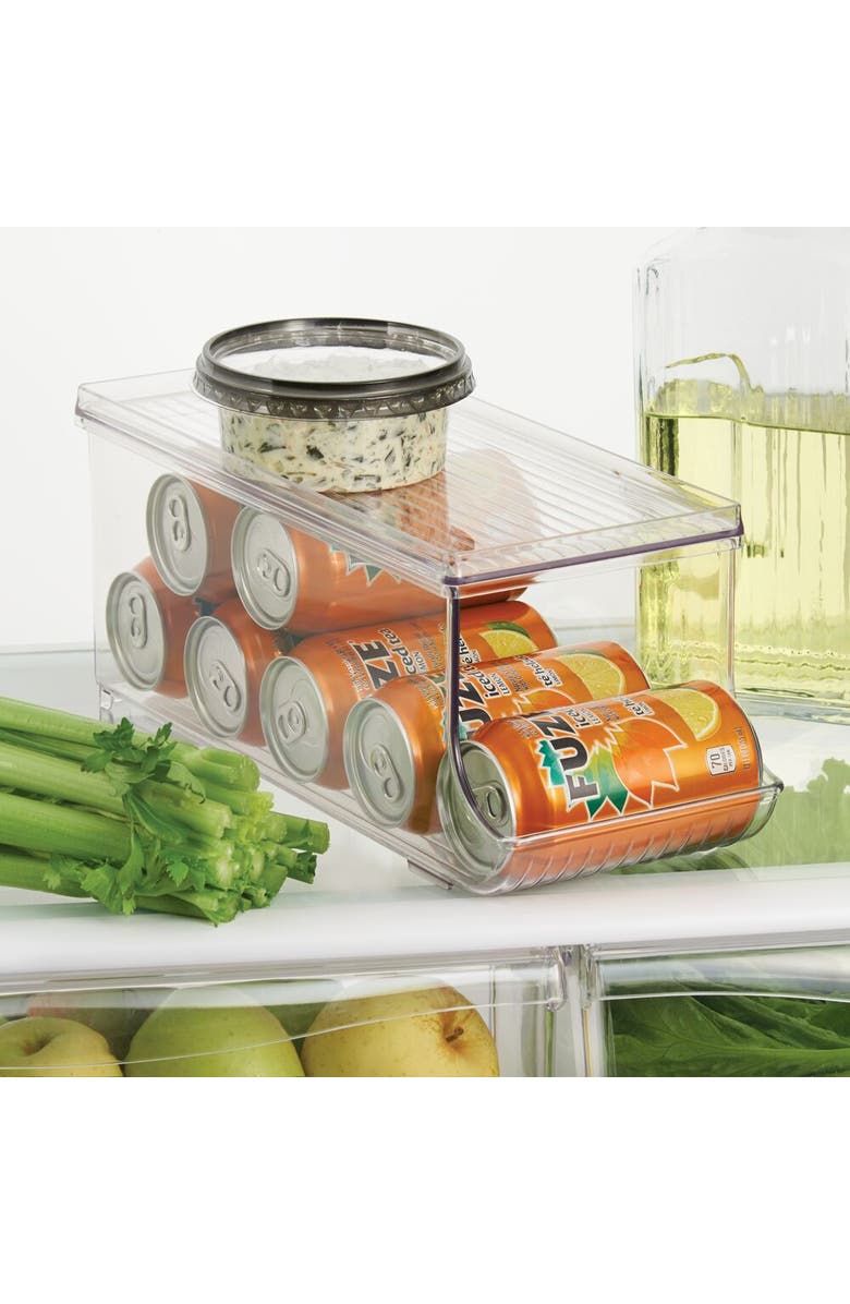 Basic Soda Can Organizer with Lid for Pantry or Refrigerator - Set of 4 - Clear, Alternate, color, Clear