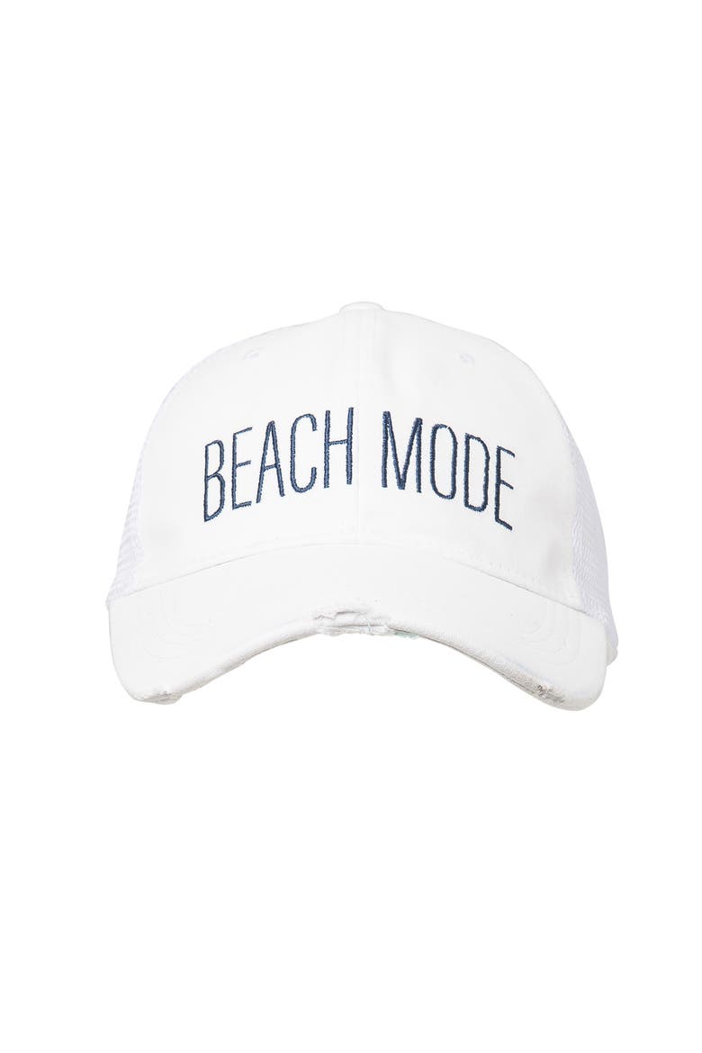 Beach Mode Baseball Hat Cotton White, Main, color, White