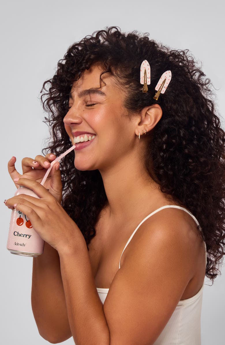 Kitsch 4-Pack Creaseless Clips, Alternate, color, Cherry Print