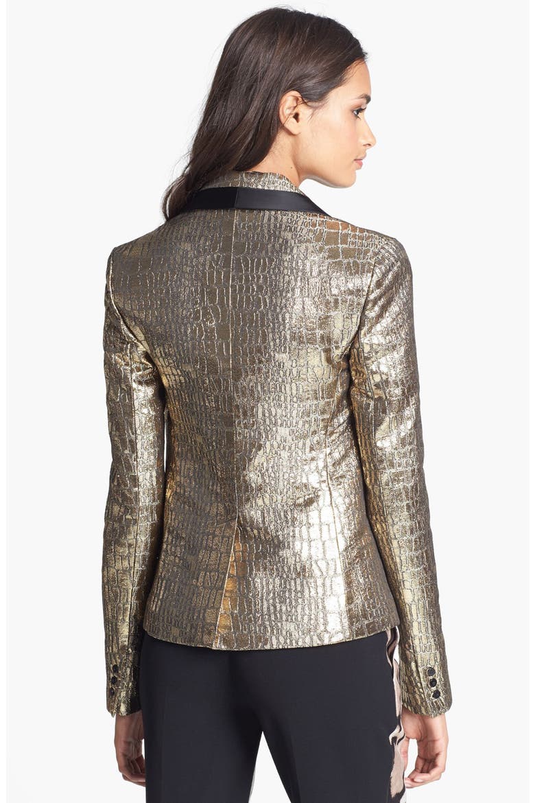 'Ofelia' Metallic Blazer, Alternate, color, GOLD/ BLACK