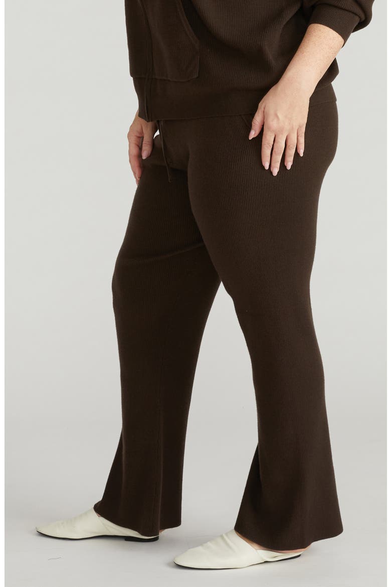 Mola Tie Waist Rib Pants, Alternate, color, CHOCOLATE