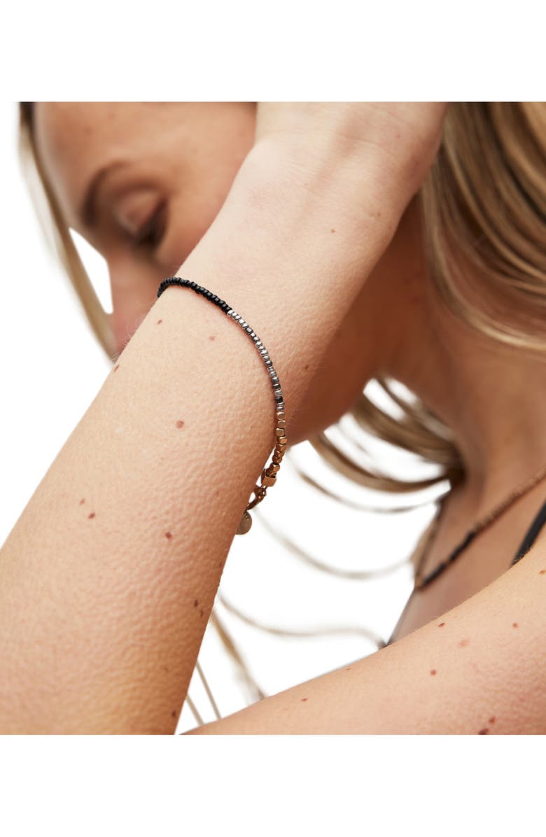 AllSaints Tri-Tone Beaded Bracelet, Alternate, color,