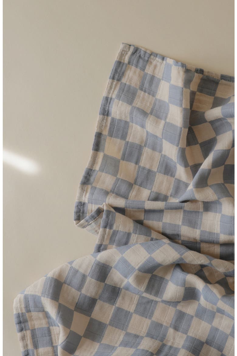 Muslin Swaddle Blanket, Alternate, color, BLUE CHECK