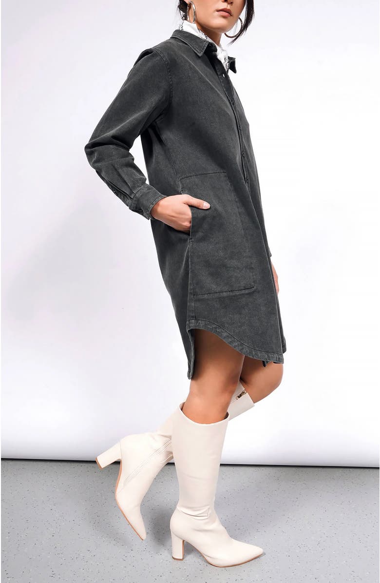 WILDFANG The Essential Denim Long Sleeve Shirt Dress, Alternate, color, 