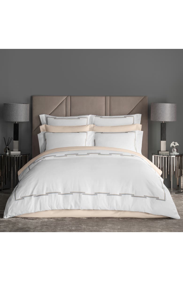 Togas Metalisi Embroidery duvet cover, Main, color, White