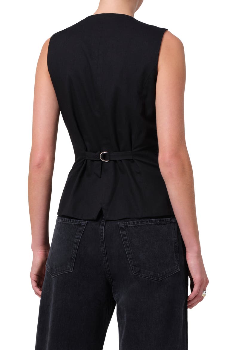 Jasmin Denim Longline Vest, Alternate, color, BLACK