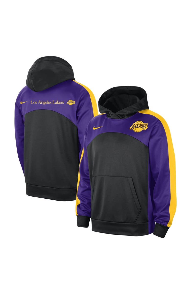 Nike Men's Nike Black/Purple Los Angeles Lakers Authentic Starting Five Force Performance Pullover Hoodie, Main, color, Black