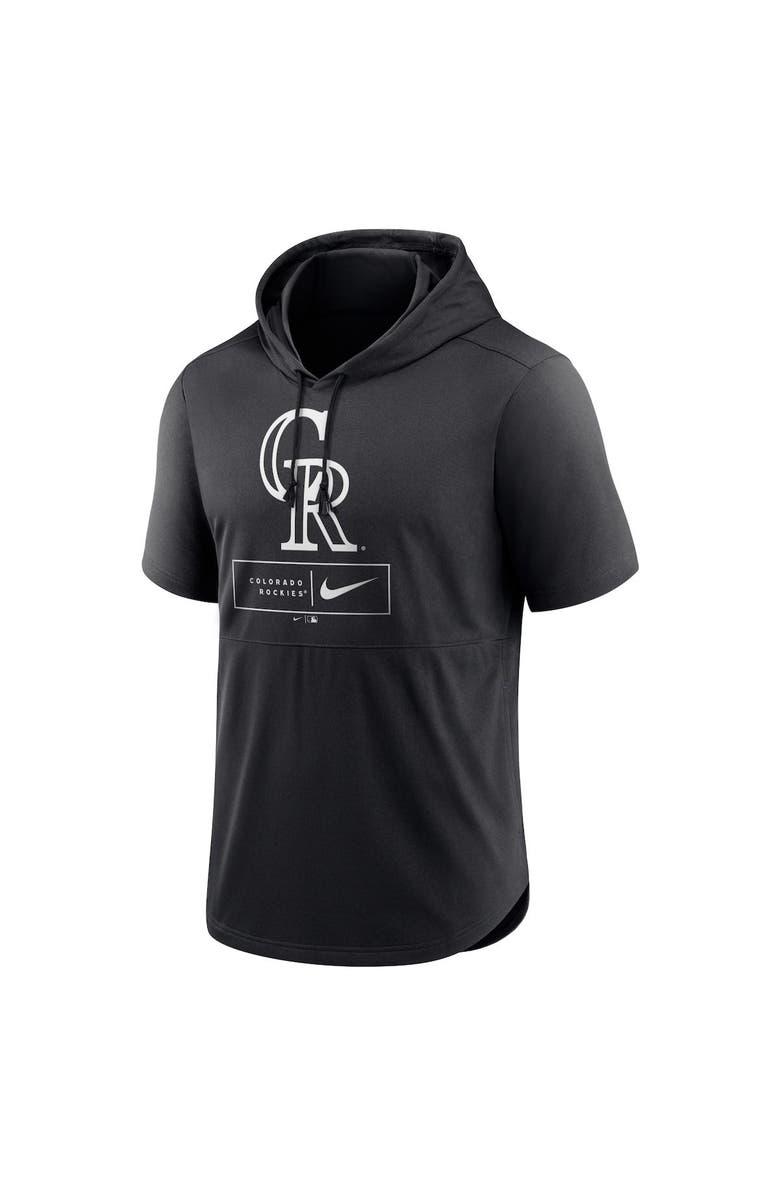 Nike Men's Nike Black Colorado Rockies Logo Lockup Performance Short-Sleeved Pullover Hoodie, Alternate, color, Black