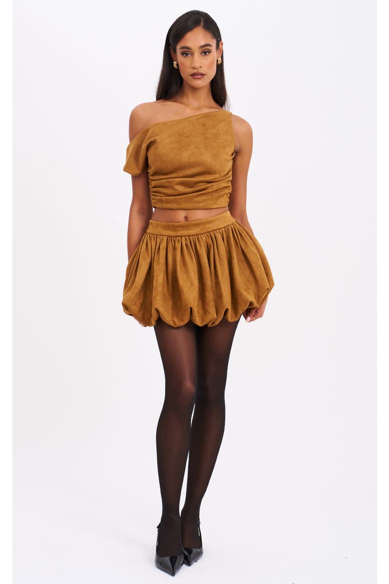 Yara Suede Slash Neck Tank Top, Alternate, color, Brown