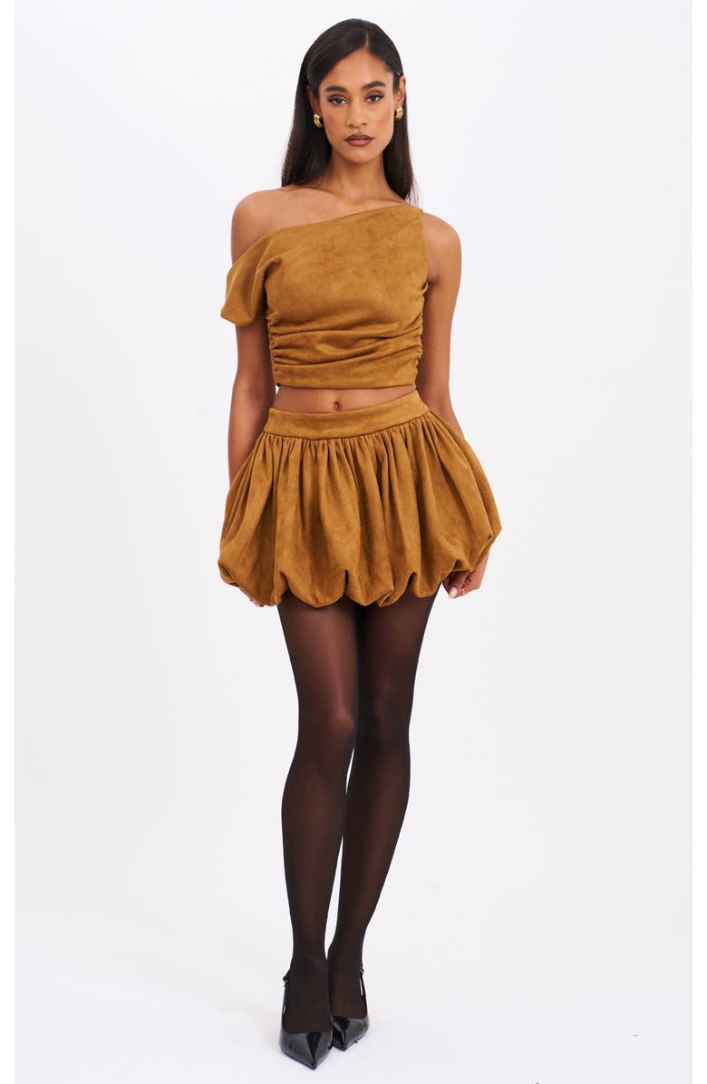 Miss Circle Yara Suede Slash Neck Tank Top, Alternate, color, Brown