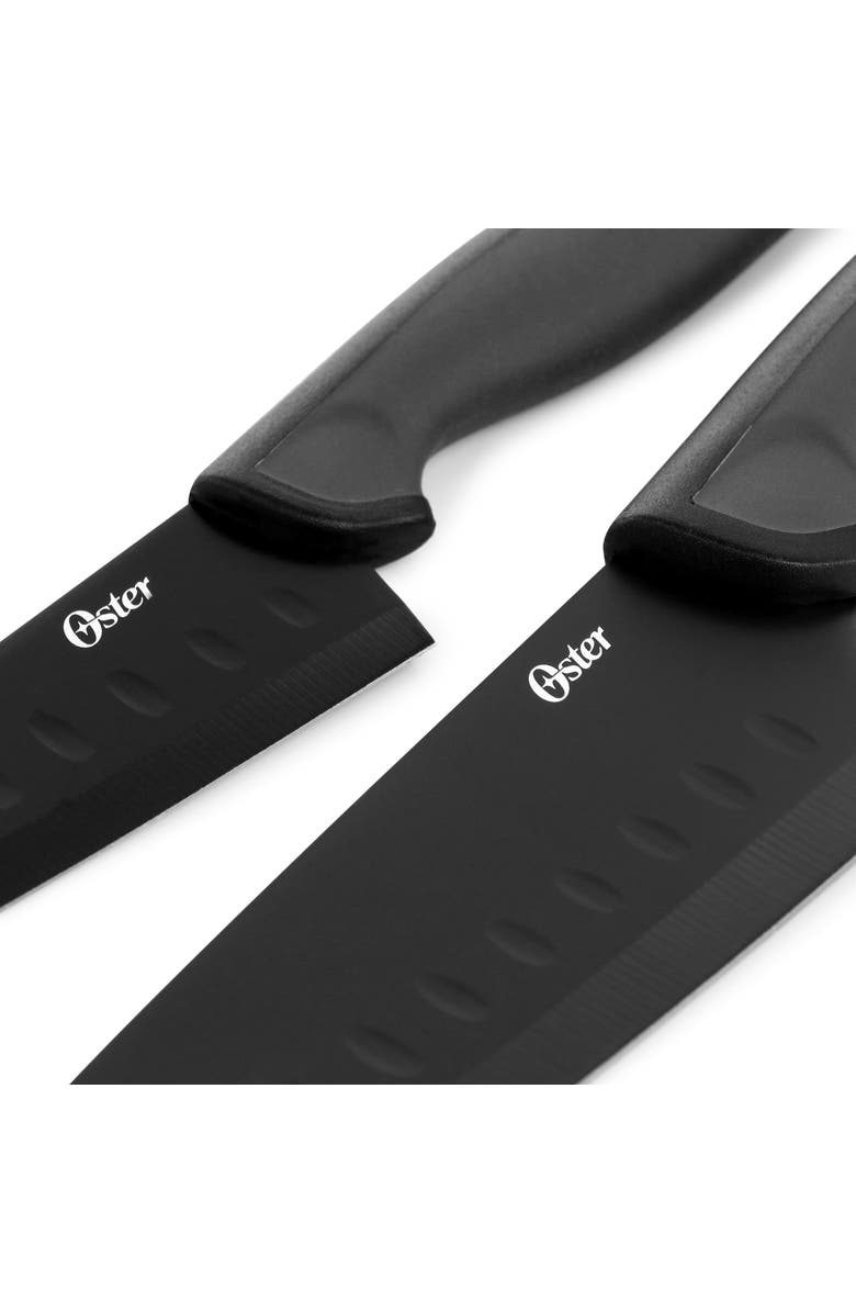 OSTER Slice Craft 2 Piece Stainless Steel Santoku Knife Set, Alternate, color, Black