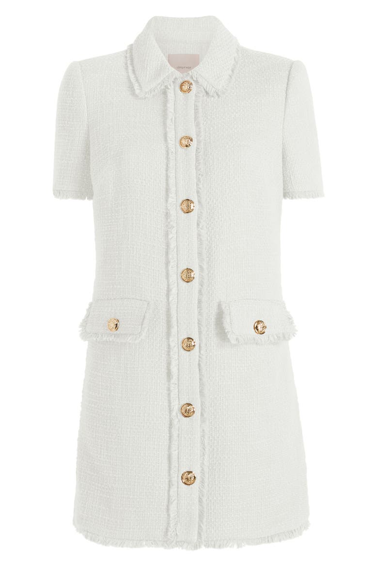 Pammy Cotton Tweed Mini Shirtdress, Alternate, color, GARDENIA