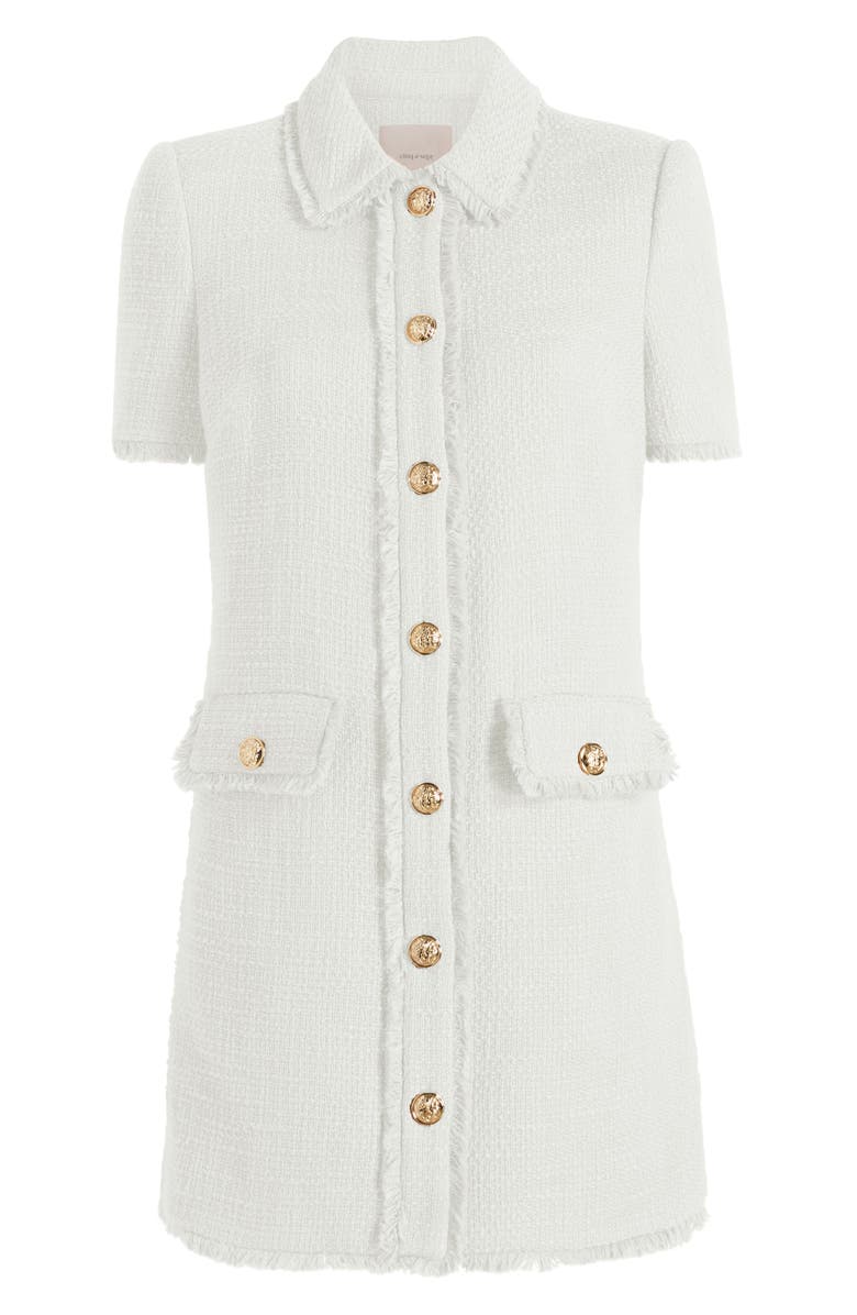 Cinq à Sept Pammy Cotton Tweed Mini Shirtdress, Alternate, color, Gardenia