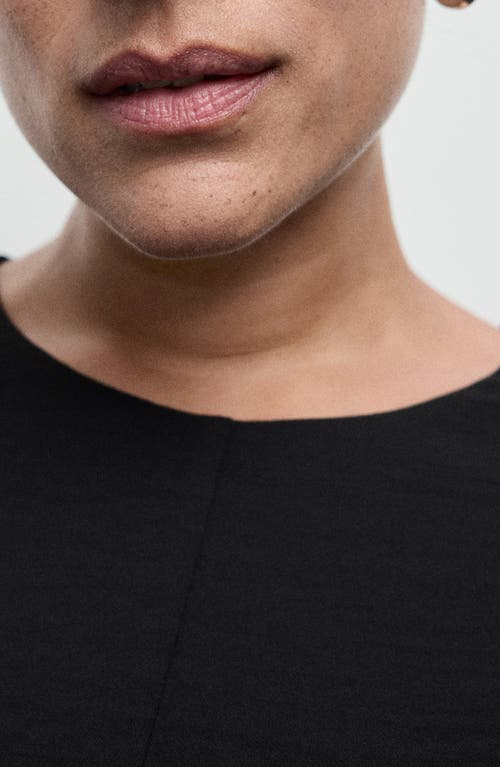 Mango Ruched Sleeveless Wide Leg Jumpsuit In Black