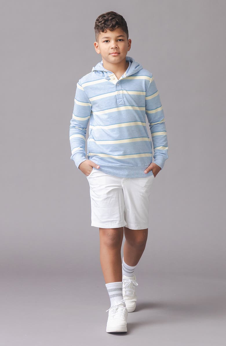 Hope & Henry Kids' Organic French Terry Henley Hoodie, Alternate, color, Sunlit Multi Stripe