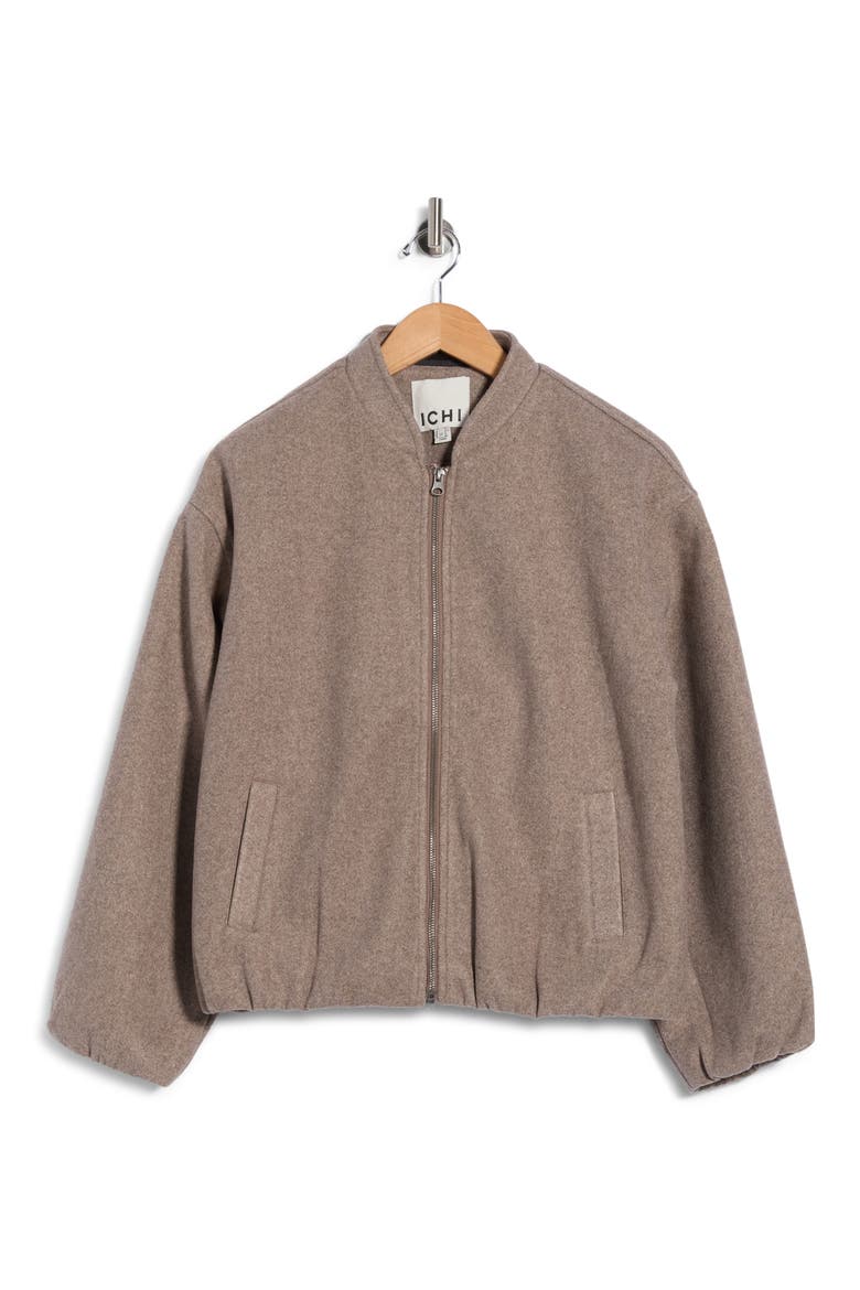 Bomber Jacket, Main, color, TAUPE GRAY MELANGE