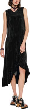 Anna Sui Plisse Hi-Low  Dress