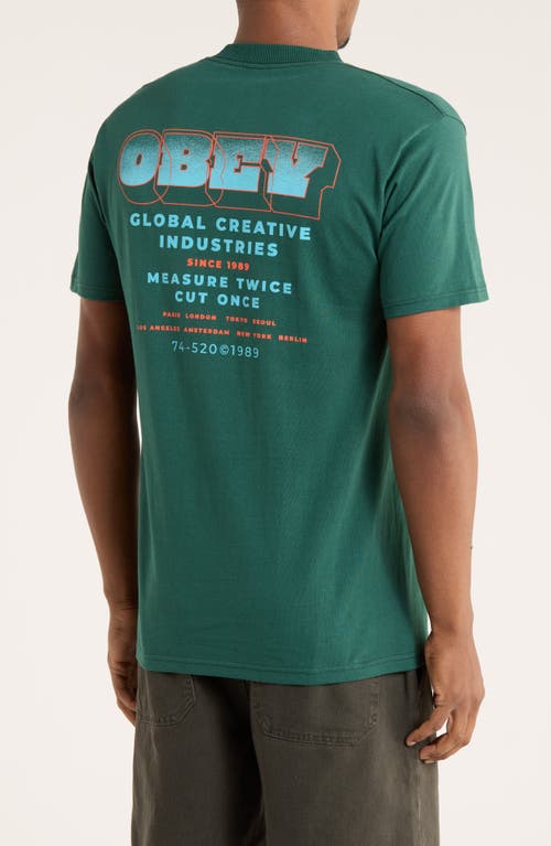 Obey Measure Twice Graphic T-shirt In Green