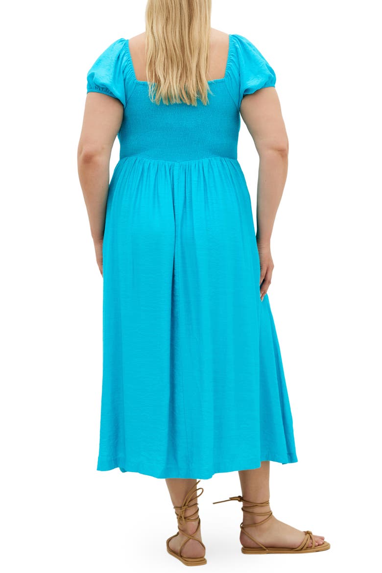 Abbigail Midi Peasant Dress, Alternate, color, AZURE
