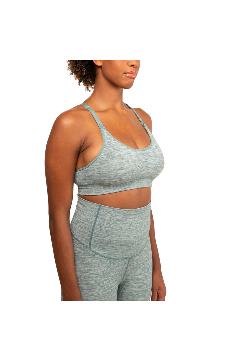 Layla Yoga Racer Back Nursing bra, Alternate, color, Teal Melange