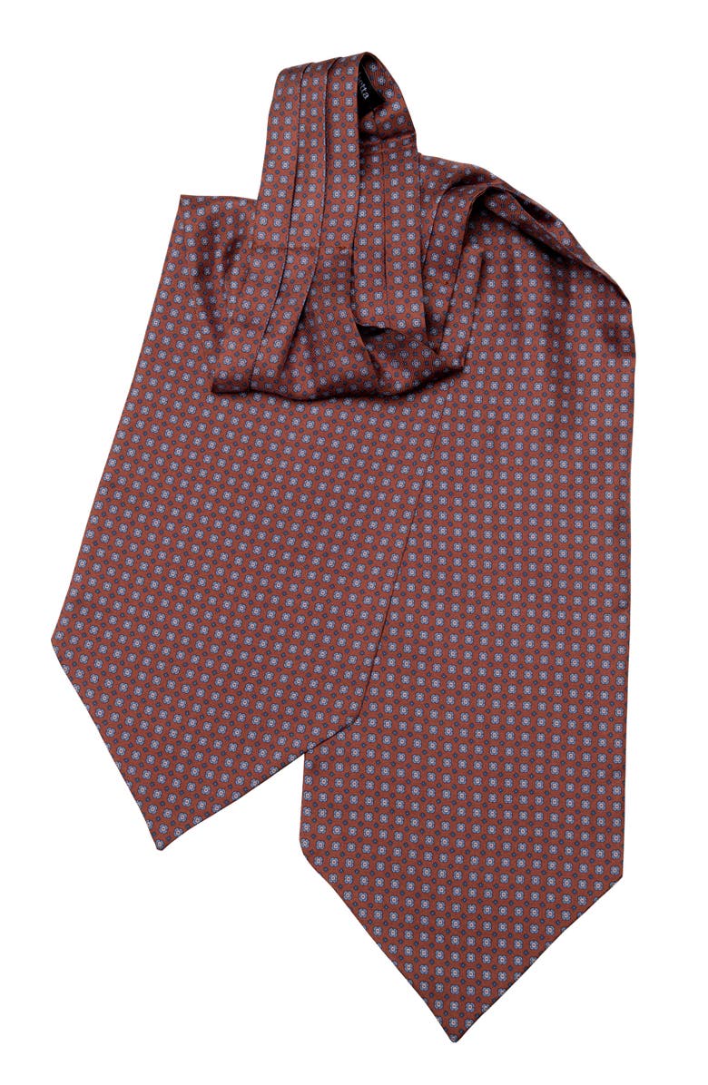 Elizabetta Navona - Silk Ascot Cravat Tie for Men, Alternate, color, Chocolate