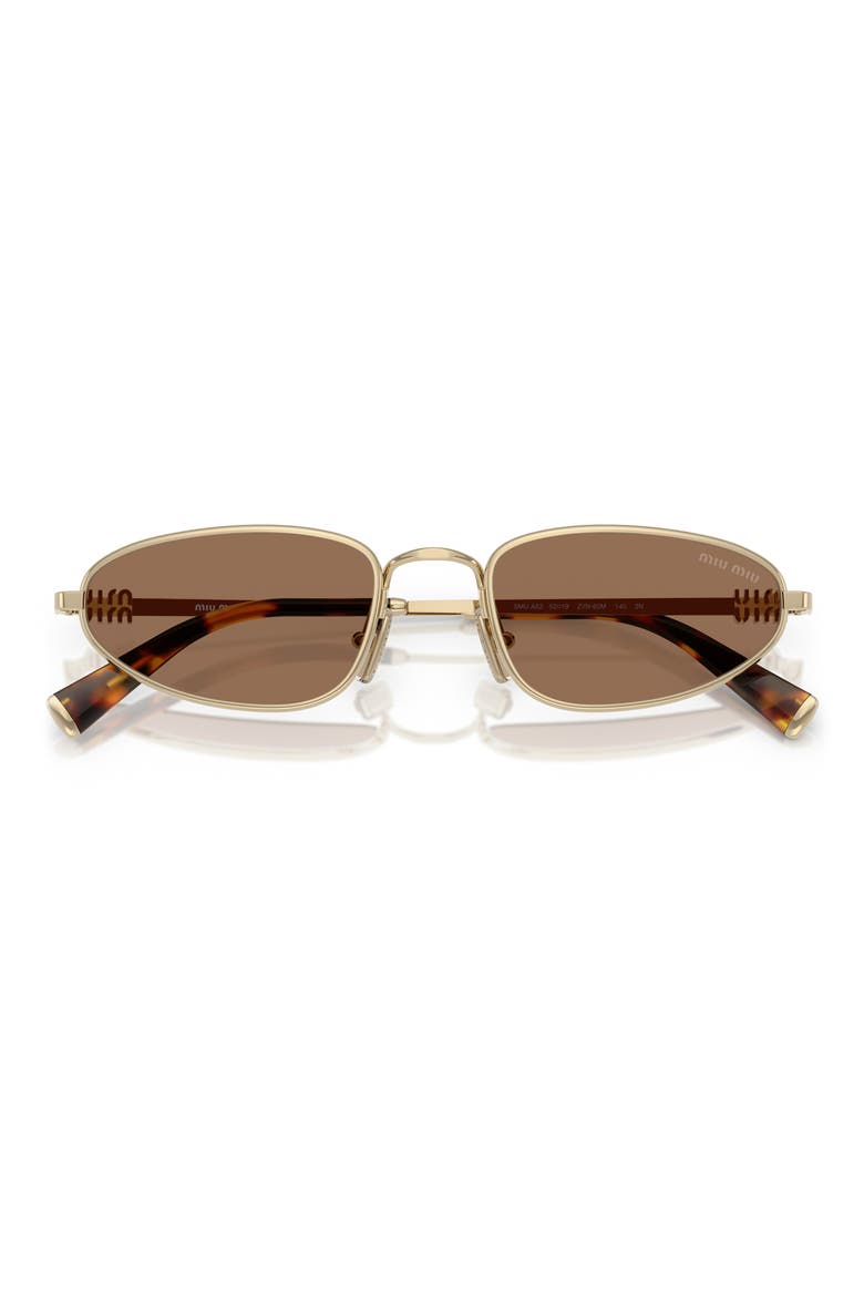 52mm Irregular Sunglasses, Alternate, color, PALE GOLD / DARK BROWN
