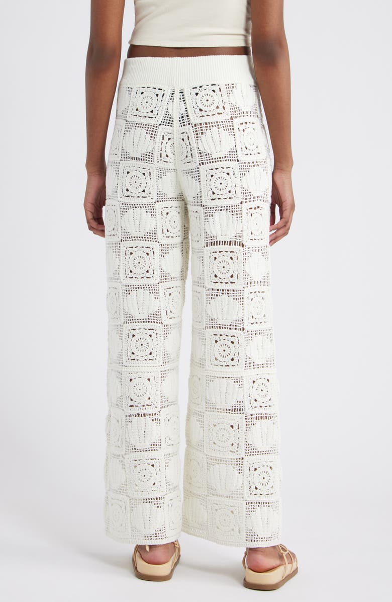 Rails x LSPACE Maja Seashell Patchwork Crochet Wide Leg Pants, Alternate, color, 