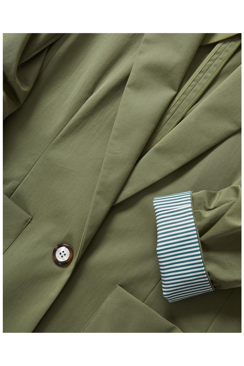 McCallin Ruched Sleeve Cotton Blend Dickey Jacket, Alternate, color, STONE ARMY