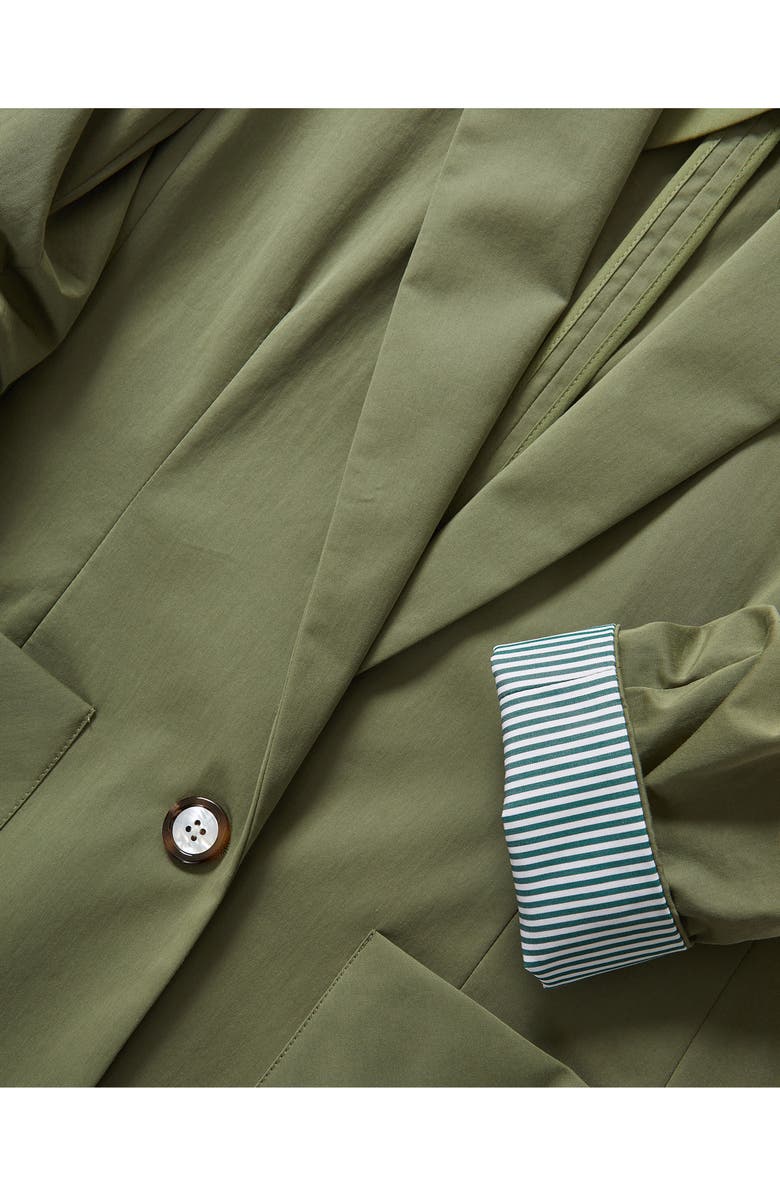 Veronica Beard McCallin Ruched Sleeve Cotton Blend Dickey Jacket, Alternate, color, Stone Army