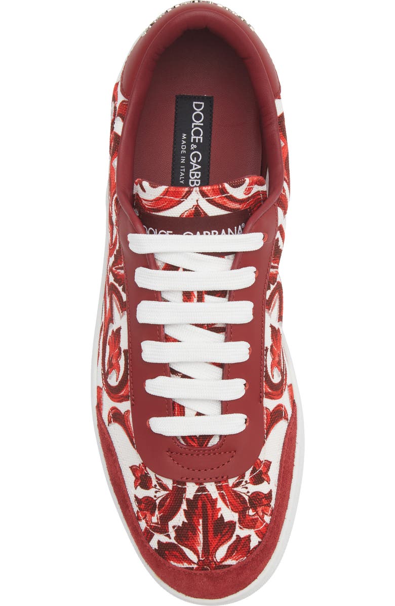 Dolce&Gabbana Majolica Print Low Top Sneaker, Alternate, color, Iy3tn Maiolica 1 Rubino